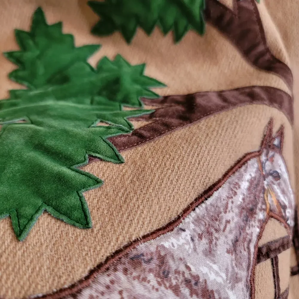 Bettmaar Vintage Ranch Horse Applique Wool Skirt Sz 12 - Picture 2 of 8